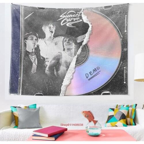 Sunset Curve Demo tapestry Psychedelic Colorful Wall Hanging Tapestries Dorm Wall Art Yoga Mat