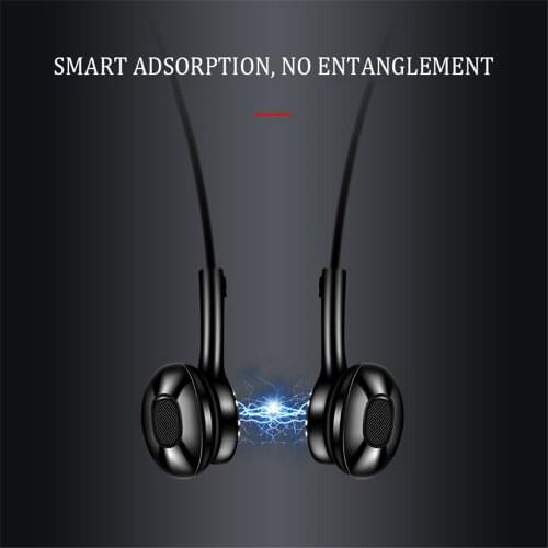 Magnetic Bluetooth Earphones Neckband Wireless Stereo Sports Headset IPX7 Waterproof Wireless Earphones with Mic Phone Headset