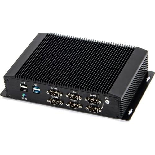 Industrial PC Fanless Mini Computer Intel i7 4500U 5500U i5 4200U 2*Intel Lans 6*RS232/485 GPIO LPT HDMI VGA 8*USB WiFi 3G/4G