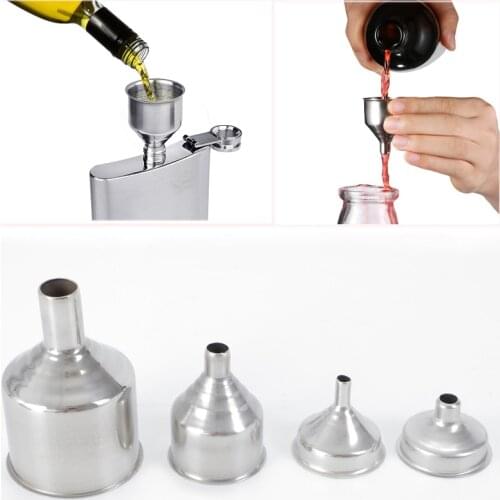 Small Mouth Mini Stainless Steel Bar Wine Flask Funnel for Filling Hip Flask Beer Liquid Bar Kitchen Tools Transferring Liquid