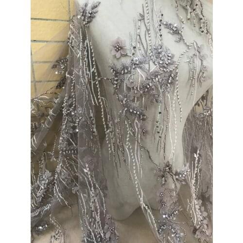 Fashionable L-988816 embroidered African lace fabric Beautiful French net lace fabric for party dress