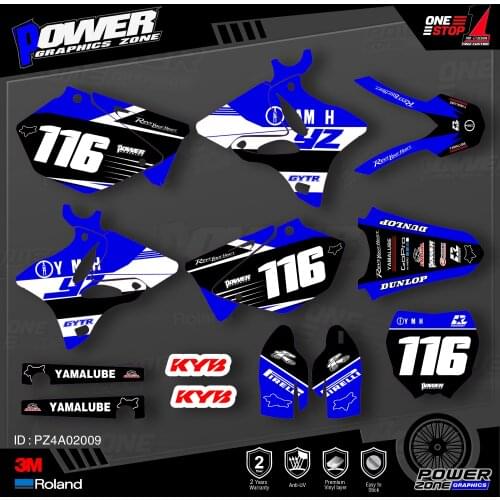 PowerZone Custom Team Graphics Backgrounds Decals 3M Stickers Kit For YAMAHA 2002-2014 YZ125 YZ250 009