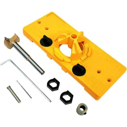 35mm Cup Style Hinge Hole Locator Jig Drilling Guide Woodworking DIY Tools Set Hole Punch Carpenter Hole Drill Guide Kit