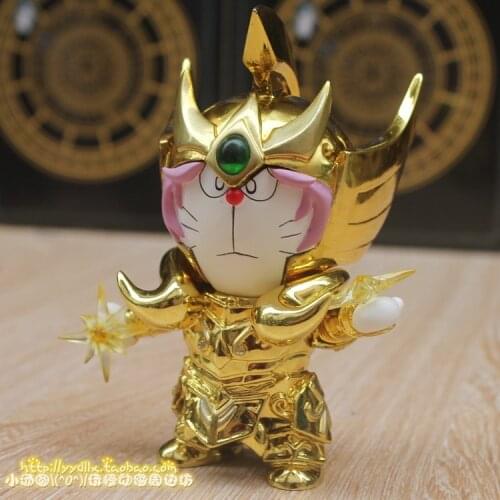 New Doraemon Cosplay Gold Saint Aries Avenir Sion Mu DoraCat Japan Classic Comic Anime Robot Action Figure 11CM
