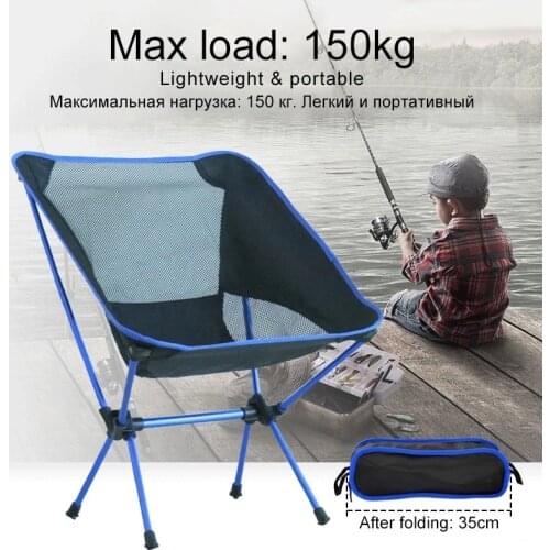 Portable Ultralight Folding Chair Fishing Tool BBQTravel Superhard High Load Strong Camping Chair Picnic Hiking Beach Outdoor
