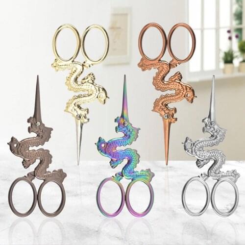 Prajna Unicorn Scissors Durable Stainless Steel Vintage Classic Embroidery Scissors Stork Dragon Shape Scissors Cutters Tool