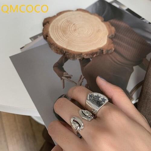 QMCOCO S925 Sterling Silver New Arrival Korean Trend Adjustable Opening Rings Fashion Jewelry Handmade Index Finger Ring Female