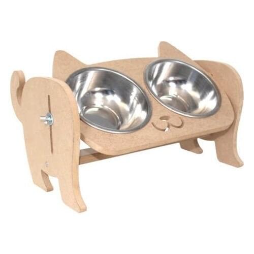 Gumustenevim Adjustable Cat Dog Steel Food and Water Container 200 ml