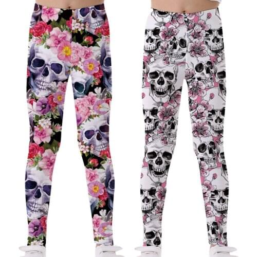 Girls Sports Pants Leggings For Children printing 3D printing skeleton Flamingo Kid teenagers Yoga Pants Trousers girls Clothes