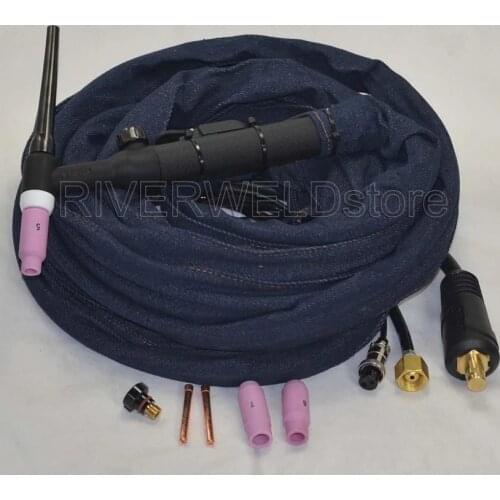 WP-26V-25R TIG Welding Torch Complete Gas-Valve Control TIG Head Body 25 Foot 7.6M 200Amp Air-Cooled