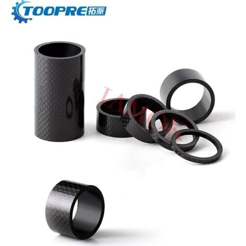 TOOPRE Bicycle Black Fork Carbon Fiber Washer Carbon-Fiber Iamok Bike Parts 3/5/10/15/20mm Headset Backing Ring
