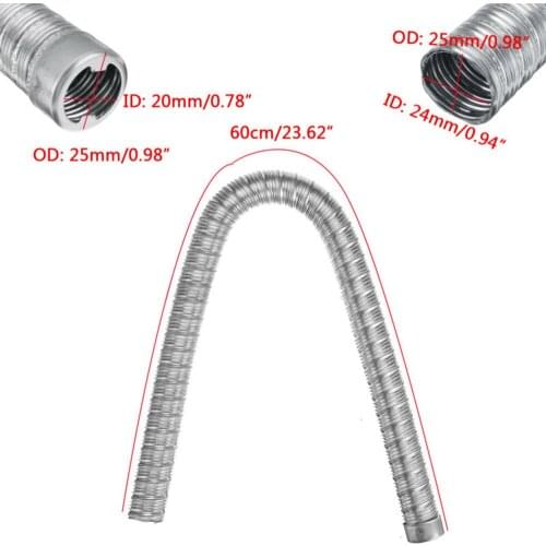 ID24mm Exhaust Pipe +Cap 24mm/0.94in 60cm Diesel Exhaust Pipe For Webasto Heater