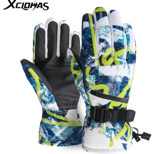 XC LOHAS Thermal Skiing Gloves Winter Men Women Outdoor Hiking Snowboard Fleece Touch Screen Driving Snow Gloves Waterproof