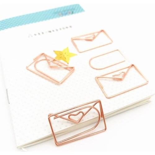 Rose Gold Love Paper Clip Creative Special-shaped Modeling Clip metal Office