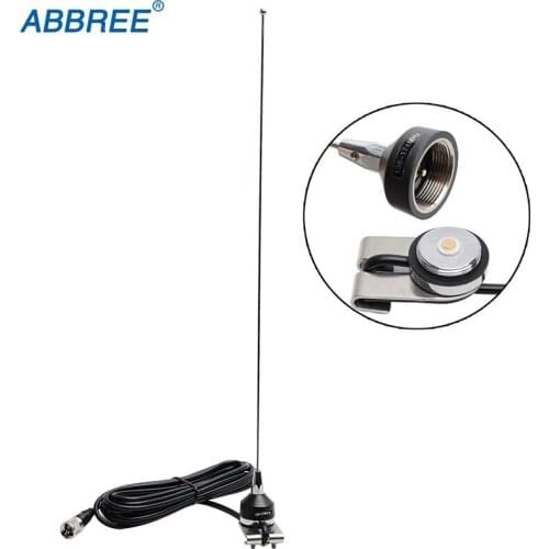 ABBREE NA-37 NMO VHF 136-174MHz Trunk Antenna with Mount PL-259 Connector RG-58U 5M/16.4ft Coaxial Cable For Car Mobile Radio