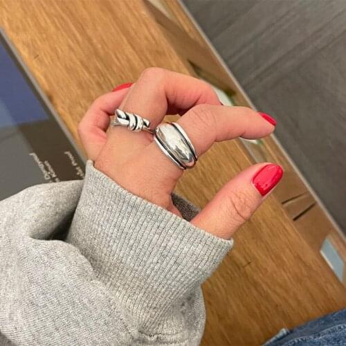 Amaiyllis 925 sterling silver Vintage knottedOpen Ring Fashion Geometry Minimalist Index Finger Ring For Women Jewelry