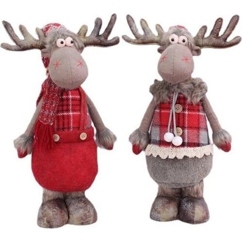 Big Elk Dolls Christmas Artificial Deer Reindeer Fairy Garden Miniatures Prop Animal Model Figurine Shop Window Showcase