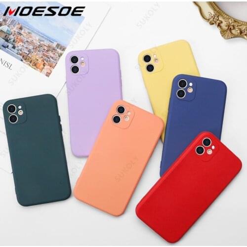 Original Square Liquid Silicone Soft Phone Case For iPhone 12 11 Pro Max XR XS 8 7 6S 6 Plus SE 2020 Full Protection Back Cover