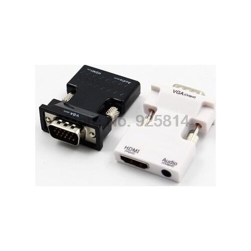 By dhl or ems 100pcs HDMI Female to VGA Male Converter with Audio Adapter Support 1080P HDMI to VGA adapter male to female