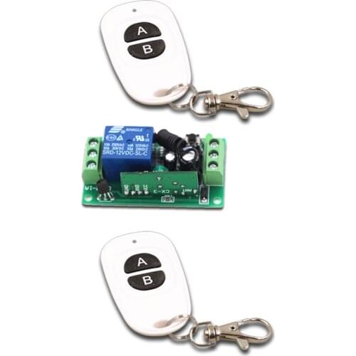 DC9V 12V 24V Smart Home Remote Controller RF Wireless Universal Switch with 2 Buttons 2Transmitter +Receiver 315/433mhz