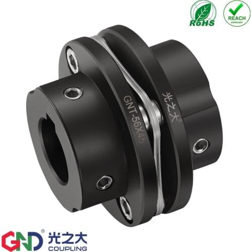 GNT 45# Steel Stepped Single Diaphragm Keyway Series 45# Steel shaft coupling D19mm to D68mm; L20mm to 53mm