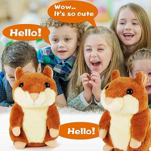 Talking Hamster Repeats What You Say Interaction Stuffed Plush Animal Talking Toy Early Educational Toy Fun Gift for Kid C66