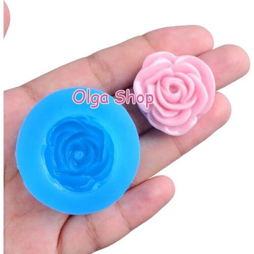 HYL372 24.5mm Flower Silicone Mold Fondant Cake Decoration Candy Resin Clay Earrings Necklace Craft Soap Candle FOOD SAFE