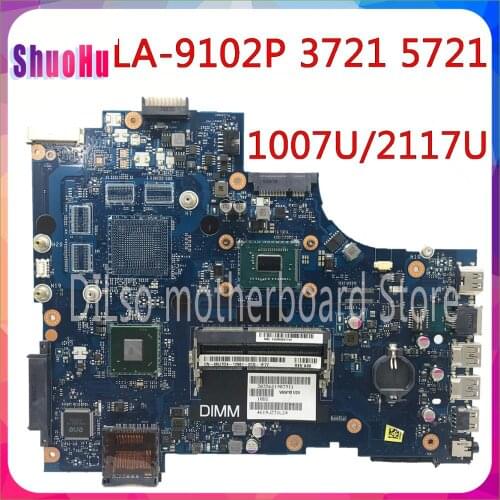 KEFU VAW11 LA-9102P For DELL Inspiron 17 3721 17.3 Laptop Motherboard 0NJ7D4 NJ7D4 VAW11 LA-9102P Dual-core 1007U/2117U Original