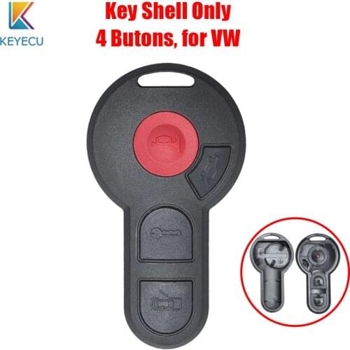 Keyecu 4 Buttons Flip Remote Key Shell Case Cover for Volkswagen VW Jetta Beetle Cabrio Golf Passat 1993-2002