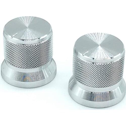 2pcs Silver Aluminium Alloy Switch Caps 17x16mm Potentiometer knobs Encoder Switch Plum Shaft