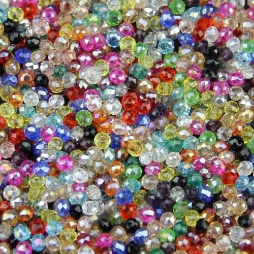 YHBZRET Round Shape Austrian crystals beads 3mm 200pcs glass ball spacer loose beads Jewelry for Making Bracelet Necklace DIY
