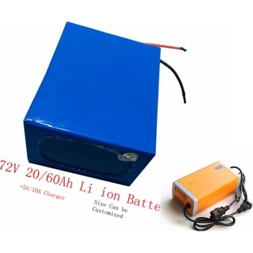 72V 20Ah 30Ah 40Ah 50Ah Ebike li-ion battery Pack with BMS for 72V1000W 2000W to 5000W ebike motorcycle motor batterys