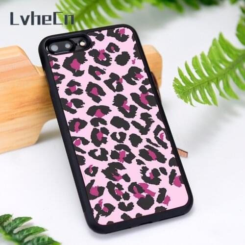 LvheCn Silicone Rubber Phone Case Cover for iPhone 6 6S 7 8 Plus X XS XR 11 12 Mini Pro Max purple leopard