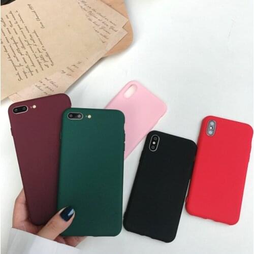 Candy Color Matte For iPhone 8 Case For iPhone X 6 6S 5 5S SE XS MAX XR 7 8 TPU Soft Silicone Cover Capa