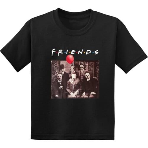 Horror Movie Killer Friends Jason Pennywise Cartoon Print Kids T shirt Summer Funny Children Boys Clothes Baby Girls T-Shirts