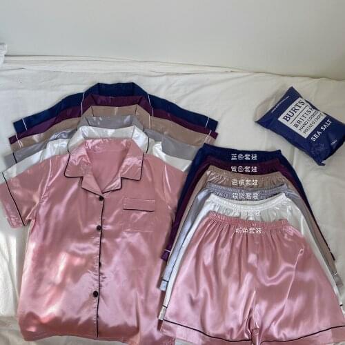 Fashion home clothes womens summer 2021 new style leisure pajamas two piece suit thin French retro suit