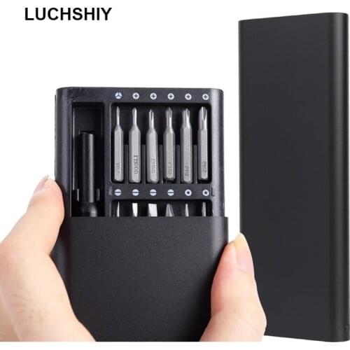 Screwdriver Kit 25 In 1 Precision Magnetic Bits DIY Dismountable Screw Driver Set Mini Tools Case For Smart Home PC Phone Repair