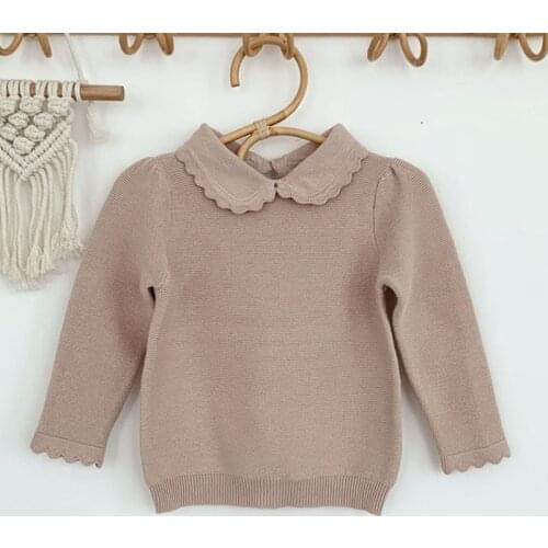 New 2021 Sweaters Spring Autumn Baby Kids Girls Long Sleeve Pure Color Knit Sweater Baby Kids Girls Clothes Pullover Sweaters