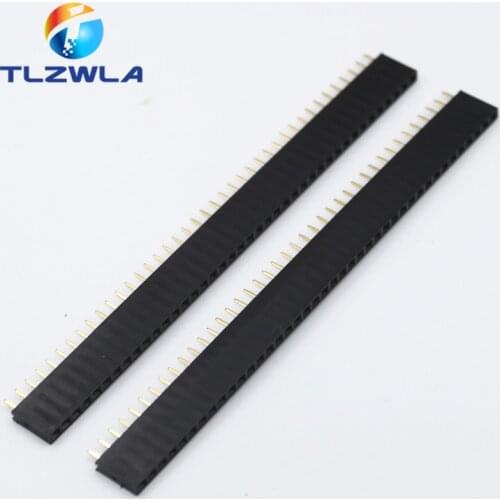 100PCS 1X40 PIN Single Row Straight FEMALE PIN HEADER 2.54MM PITCH Strip Connector Socket 140 40p 40PIN 40 PIN FOR PCB arduino