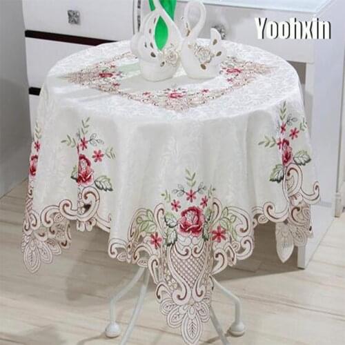 Modern Square Lace Embroidery tablecloth Table cloth mantel dining tea coffee Table Cover nappe kitchen Christmas wedding decor