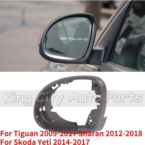 CAPQX Rearview Mirror Glass Frame Cover Side Mirror Lens Base Holder For Tiguan 2009-2017 Sharan 2012-2018 For Skoda Yeti 14-17