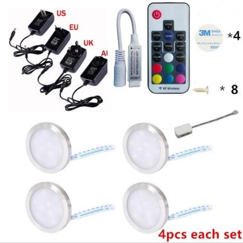 RGB LED Under Cabinet with RF remote control Lighting Dimming Kitchen Counter Furniture Lighting Kit