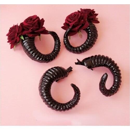 10pair Antelope Devil Horn Hair Pin Rose Flower Forest Girl Demon Witch Cosplay Photography Props Headdress Accessories
