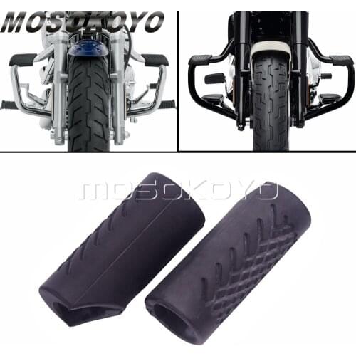 1 1/4" Engine Guard Rubber Cover Corner Block Protection For Harley Honda Yamaha Suzuki Kawasaki W/ 32mm Crash Bar Bumper Guard