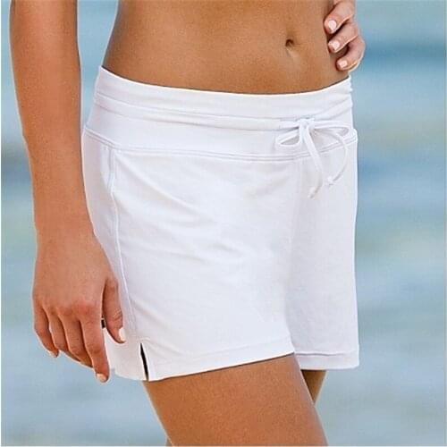 SBART Womens Board Shorts Swimwear Beach for Women Low Waist Black White Color Ladies Summer Jammers Shorts Feminino Plus Size L