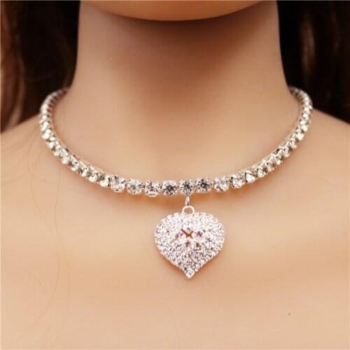 Top Quality Exquisite Crystal Women Wedding Necklace Jewelry silver plated full rhinestone jewellery accessories for bride