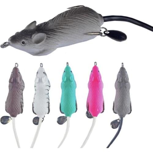 1Pcs 3D Eyes Soft Mouse Bait Fishing Lure 6cm 12.5g Floating Crankbait Artificial Bait Fishing Tackle Everything for Fishing