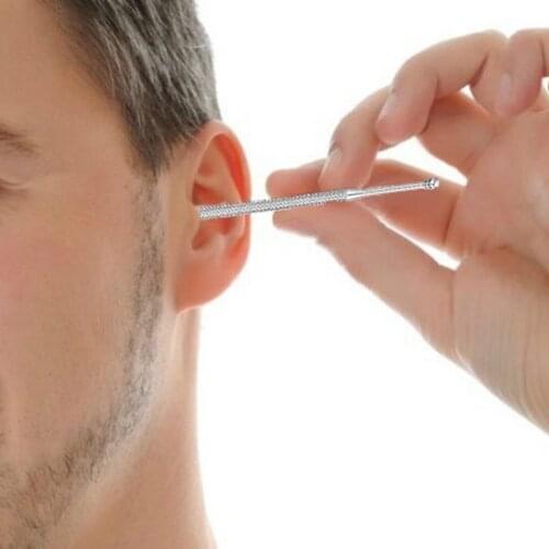 1PC Double-ended Stainless Steel Spiral Ear Pick Spoon Ear Wax Removal Cleaner Ear Care Beauty Tool Ear Cleaner Spoon Portable