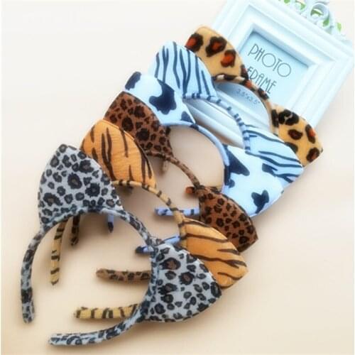 1 Pcs Sexy Leopard Plush Headband Cute Cat Ear Hair Accessories for Women Girls Durable Headwear Easter Dance Party HairBand