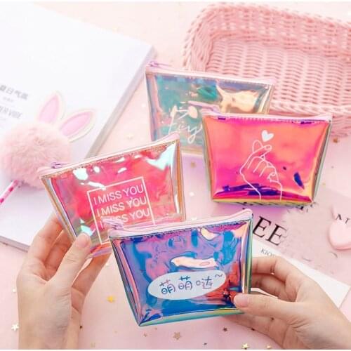 1 PC Transparent Coin Purse Women Small Wallet Female Change Purses Mini Childrens Pocket Wallets Key Coin Holder PVC Hand Bags